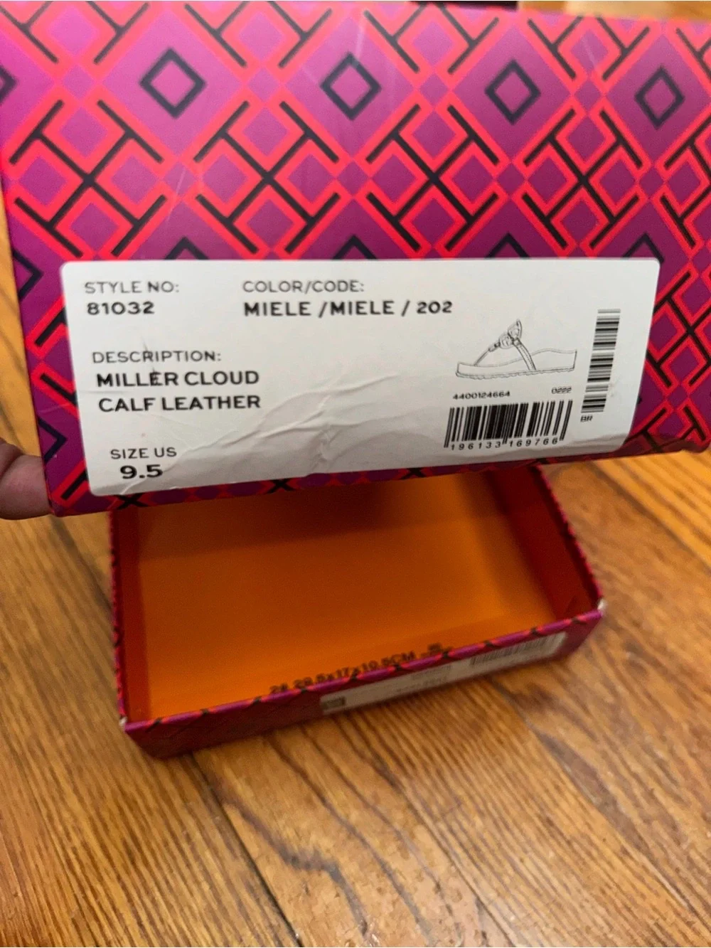 Tory Burch Orange Miller Leather Thong Sandals size 9.t